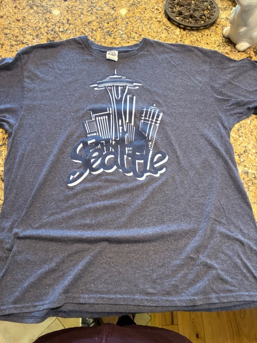 Delta Navy Blue Short Sleeve Seattle Skyline Graphic Tee